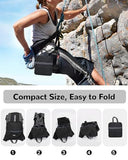 Outplea Foldable Cycling Backpack for Men Women, Small Packable Waterproof Hiking Daypack with Waist Belt, 6L Lightweight Mountain Bicycle Backpack fit Helmet for MTB Biking Skiing Climbing, Black