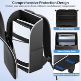 LVVIL Backpack for PS5/ Slim/ Pro Console, Full Protection PS5 Carrying Case Travel Bag, Large Capacity PS 5 Storage Bag for Dual Controllers, PS Portal, Laptop, Game Cards, Sony PSP Accessory Kits
