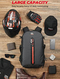 KEMIMOTO Motorcycle Helmet Backpack, 20L Storage Bag with Expandable Hidden Net for Full Face Helmet, Riding & Daily Commute Gift for Men