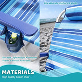 Backpack Beach Chairs for Adults, 300lbs Heavy Duty Folding Camping Chair with Large Pockets and Cup Holder, Adjustable High Beach Lounge Chairs with Towel Rack for Outdoor Travel, Blue (1 Pack)