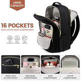 LOVEVOOK Laptop Backpack for Women 15.6 inch,Cute Womens Travel Backpack Purse,Professional Laptop Computer Bag,Waterproof Work Business College Teacher Bags Carry on Backpack with USB Port,Black