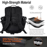 LHI Tactical Military Backpack for Men and Women 45L Large Molle Army Assault Pack 3 Day Travel Backpacks - Black