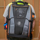 Klein Tools 62482 Tool Backpack, Tool-Station Pro Heavy-Duty Organizer with 27 Pockets, Large Interior, Molded Bottom, Electrician Tool Bag