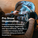 Osprey Mountain Bound Ski & Snowboard Boot Bag - Backpack with AirScape™ Technology and Padded Structure - Premium Winter Luggage with Shoe Changing Mat, Black