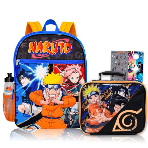Naruto Backpack and Lunch Box Set for Boys School Bundle + More