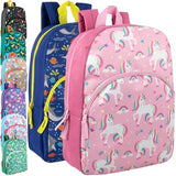 Trail maker 24 Pack Bulk Wholesale 15 Inch Fun Printed Backpacks for Commute, Travel (Unisex Fantastic Creature Prints)