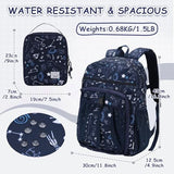 VASCHY Kids Backpack Lunch Bag Set, 2-1 School Bookbag Insulated Lunch Box for Toddlers,Preschool,Daycare,Kindergarten,Elementary School Navy