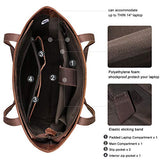 S-ZONE Women Vintage Genuine Leather Tote Bag Large Shoulder Purse Work Handbag