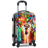 Dejuno Women's 3-Piece Lightweight Hardside Spinner Upright Luggage Set, Parisian Nights