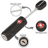 TSA Approved Luggage Locks with Keys for Travel – Flexible Ultra Secure Mini Key Padlock & Metal Zinc Alloy Material – Black