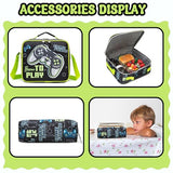 Meetbelify Kids Backpacks with Wheels for Boys Football Rolling Backpack with Lunch Box for Elementary Students Trip Luggage for Boys Ages 6-8