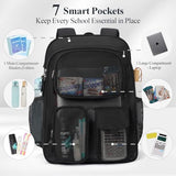 PACKISM Mesh Backpack for School - 18 Inch Extra Large Mesh Bookbag, Black