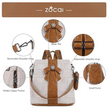 ZOCAI Backpack Purse for Women Fashion Backpack Purses PU Leather Daypacks Anti-Theft Shoulder Bag Satchel Purse(Brown)