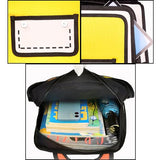 Lifelix Kids Kawaii Backpack for Boys Girls Cute Toddler 2D Cartoon Comic Paper Jump Bookbag Fun Weird School Schoolbag (Yellow, Small)
