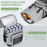42 Can Backpack Cooler,40L Insulated Double Decker Leakproof, Waterproof Travel Cooler Backpack for Beach Camping Picnic Travel
