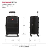 SwissGear 8090 Hardside Expandable Luggage with Spinner Wheels, Black, Carry-On 20-Inch