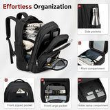Vessgra Backpack for Men 45L Rolling Backpack, 17.3 Inch Travel Backpack, 4-Wheel Spinner Design Laptop Backpack for Men Work Business,Black (1Pc Black Backpack with 3 Packing Cubes)