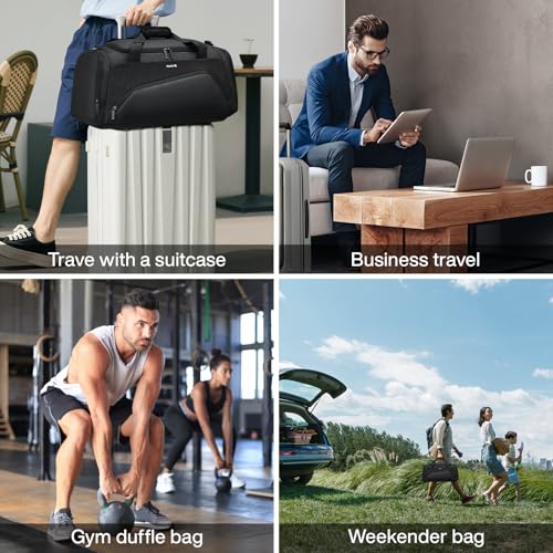 Hanke Carry On Luggage Airline Approved Duffle Bag for Travel, Multifunctional 3 In 1 Travel Duffel Bags for Traveling, 44L Weekender Overnight Gym Hiking Tote Bags for Men & Women.（Black）