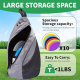 MOYAQI Disc Golf Bag with Retriever Holder and Storage Pockets, Disc Golf Backpack with 8-10 Disc Capacity, Padded Adjustable Strap and Back Panel, Lightweight and Durable (Light gray)