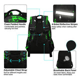 Vozoza Green Motocross Sport Backpack for Girls Kids Boys School Bookbags, Student Laptop Backpack Carrying Bag Casual Lightweight Travel Sports Day Packs