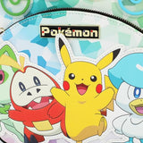 Bioworld Pokemon Sprigatito Fuecoco Pikachu & Quaxly 11.5 Tie-Dye Mini Backpack
