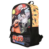 Bioworld Naruto Anime Character Print Orange and Black 5-Piece Backpack Set For Boys