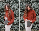 S-ZONE Small Crossbody Bags for Women Trendy RFID Blocking Cross body Bag Leather Cell Phone Wide Strap Shoulder Purses Dark Brown