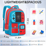 JIRAIKEI Kids Backpack for Boys,Gamer Boys Backpack for Children Teens Elementary Middle School Students Ages 6-18,17" Large Capacity School Bookbag with Multiple Pockets
