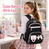 Bluboon Backpack for School Girls Cute Bookbag with Bowknot Lightweight Middle High School BackPack Bags with Laptop Compartments Easy Access Wide-Open Design Mochilas Para Mujer for Travel Daily Use