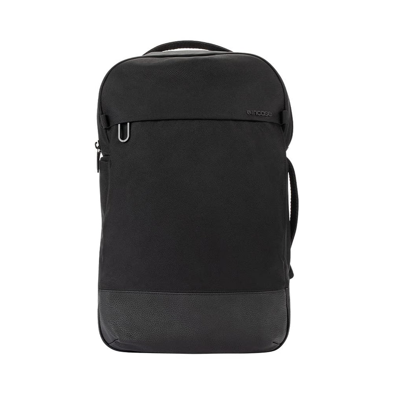 Incase Twill & Leather Backpack - Durable Recycled Twill Travel Backpack for 16-inch Laptop - Compact Carry-On (18 x 13 x 5 in, 17.5L) - Black