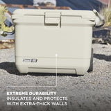Coleman Pro Heavy-Duty 55qt Wheeled Ultra-Light Premium Hard Cooler, Extra-Thick Insulation Keeps Ice up to 5 Days, 92-Can Capacity, Heavy-Duty Wheels