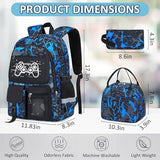 Fitvc School Backpack for Boys - 4pcs Gamer Boys Backpack with Lunch Box Set for Kids Teens Elementary Middle High School - 18" Large Capacity School Bookbag with Multiple Pockets