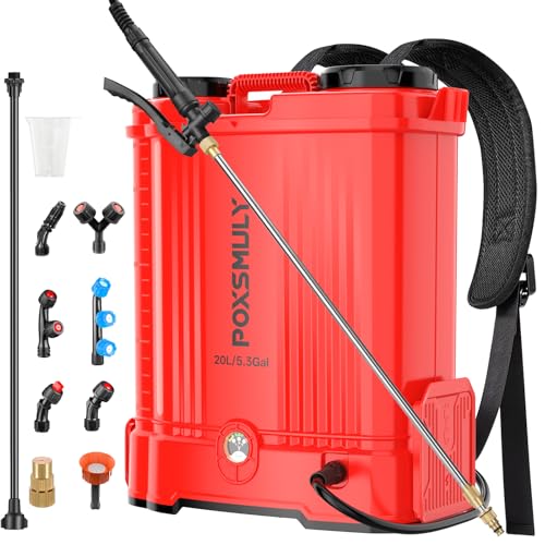 Battery Powered Backpack Sprayer for Mil-waukee M18 Battery, 5.3 Gallon, 100 PSI Electric Weed Sprayer, Yard Graden Sprayer with Telescopic Wand, 7 Nozzles, Backpack Sprayer 18v (Battery Not Included)