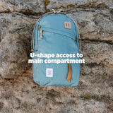 Topo Designs Daypack Classic Backpack – Daily Carry Pack Designed in Denver, Functional Travel Bag, Recycled Nylon, 2 Padded Laptop Sleeves, 21L (Sage/Pond Blue)