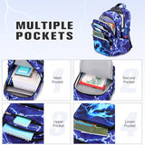 Bevalsa Backpack for Boys, Lightning School Bags with Lunch Bag & Pen Case for Kids, Bookbag for Boys Teens Elementary Middle High School