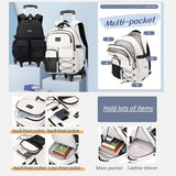 ETAISHOW Rolling Backpack for Boys with Wheels Roller Backpack Wheeled School Bag for Teen Boys Black