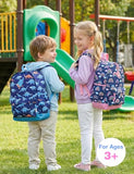 VASCHY Toddler Kids Backpack, Lightweight Water Resistant Daycare Preschool Backpack Schoolbag for Little Girls w Chest Strap Rainbows