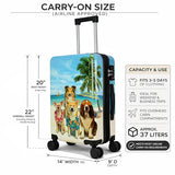 World Traveler Chariot Beach Pups Dog Lover 20-Inch Carry-On Hardside Expandable Spinner Luggage with TSA Lock