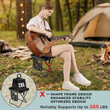 ABUUL Portable Folding Stool – 12" Tall Collapsible Backpack Stool with Storage Pouch, Hands-Free Carry & Supports 300 lbs, Ultralight for Hiking, Fishing, Camping, Festivals (Black, Standard)