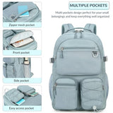 Lohol Multi-Pocket Backpack for Travel College, Heavy Duty Big Bookbag with 15.6 inch Laptop Compartment (Black Blue Galaxy