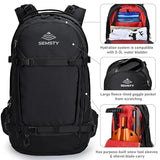 Semsty Ski and Snowboard Hydration Backpack, with 2L Water Reservoir and Insulated Harness, 30L Hydration Pack for Skiing, Hiking