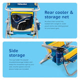 Homevative Cooler+ Folding Backpack Beach Chair with 5 Positions, Towel bar, XL Cooler Pouch, Storage Net, Cup and Phone Holder, Sunshine, 2 Pack
