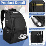 FREEAMG Disc Golf Bag Holds 25+ Discs, Large Capacity Golf Bags with Mutiple Pockets, Durable Disc Golf Backpack, Disc Golf Accessories or Great Gifts for Men (Black)