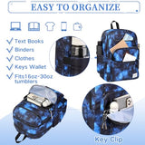 VASCHY Travel Backpack for Teen Boys, Bookbag Schoolbag Casual Daypack for High School/College/Women/Travel/Work Blue Galaxy