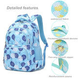 ZHIERNA Daisy Backpack for Girls Toddler Tie Dye Bookbag with Lunch Bag Preschool Simple Modern Backpack School 3pcs Set, Lightweight Elementary Book bag Girl（Blue）