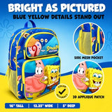 Fast Forward Kid's Licensed 16" SpongeBob Cargo Backpack - Large School Backpack with Multiple Pockets