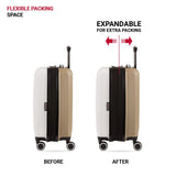 SwissGear Duet Expandable Luggage, Hard Shell Carry-On Luggage with Spinner Wheels