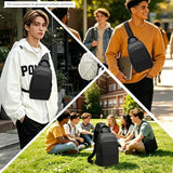 GYakeog Men's Messenger Backpack, Waterproof Travel Bag with USB Charging Port, Compact Crossbody Purse for Commuting and Hiking (1910-Black)