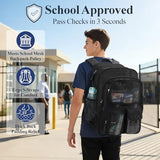 PACKISM Mesh Backpack for School - 18 Inch Extra Large Mesh Bookbag, Black