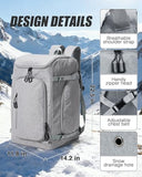 Lendolk Ski Boot Bag Ski and Snowboard Boots Backpack for Ski 60L Vacuum Travel Backpacks with Pump Waterproof Snowboard Boot Bagfor Helmet, Goggles, Gloves, Skis, Snowboard & Accessories(Grey)